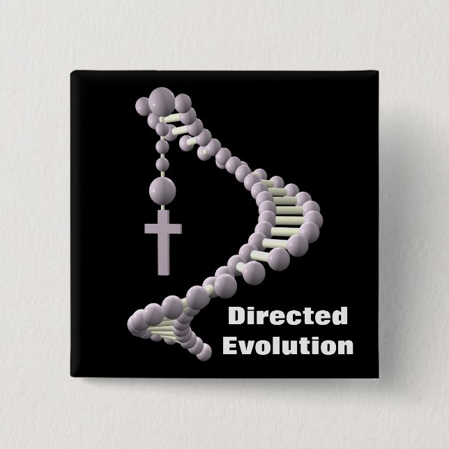 DNA Directed Evolution 2 Inch Square Button (Front)