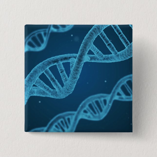 DNA Double Helix 2 Inch Square Button (Front)