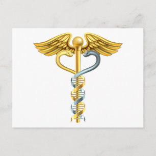 DNA Double Helix Caduceus Concept Postcard