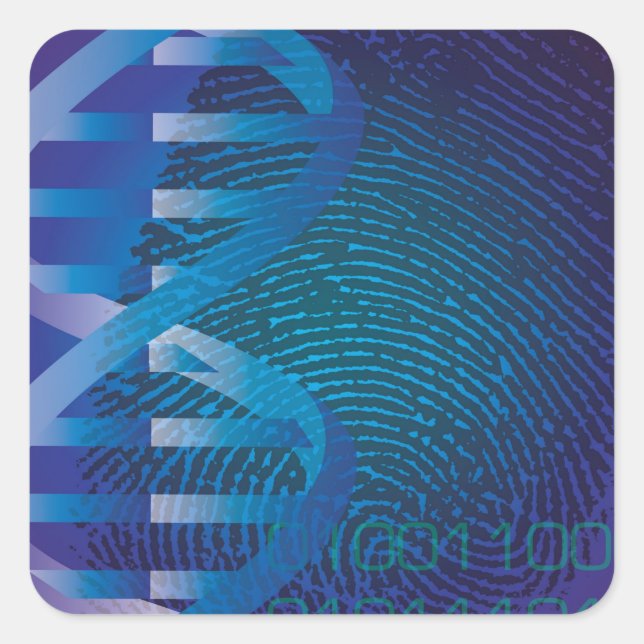 DNA Fingerprint Medical Science Square Sticker (Front)