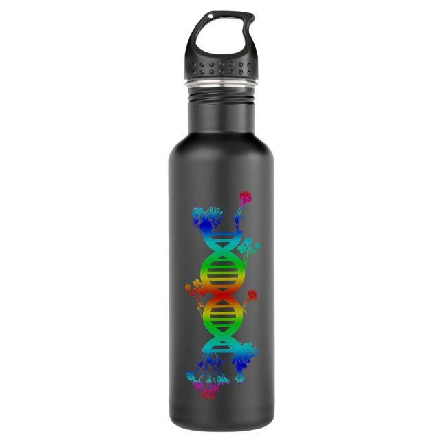 DNA flower scientist or botanist 710 Ml Water Bottle (Front)
