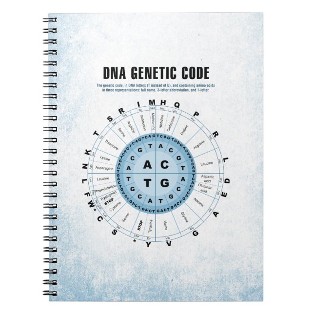 DNA Genetic Code Chart Notebook (Front)