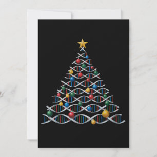 DNA Helix Christmas Tree Biology Science Teacher Invitation
