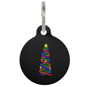 DNA Helix Christmas Tree Life Science Biology Pet Tag