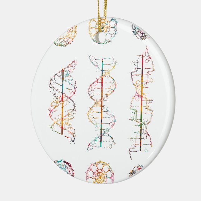 DNA helix conformation Ceramic Ornament (Left)
