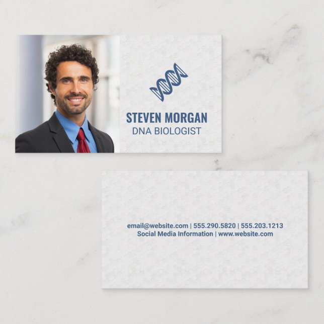 DNA Icon | Science Biology | Man in Suit Business Card (Front/Back)
