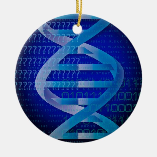 DNA ID Blue Medical Science Ceramic Ornament (Front)