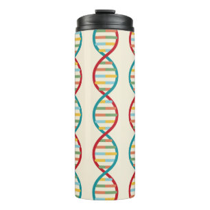 ​​DNA Mid Century Modern STEM Biology Stripe cream Thermal Tumbler