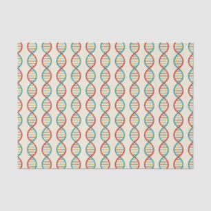 DNA Mid Century Modern STEM Biology Stripe cream Tissue Paper