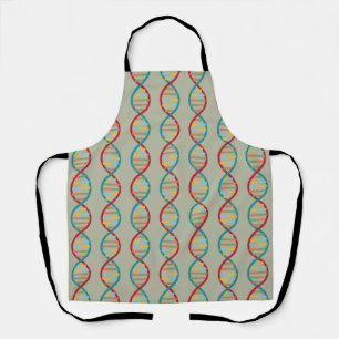 ​​DNA Mid Century Modern STEM Biology Stripe green Apron