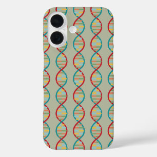 ​​DNA Mid Century Modern STEM Biology Stripe green iPhone 16 Case