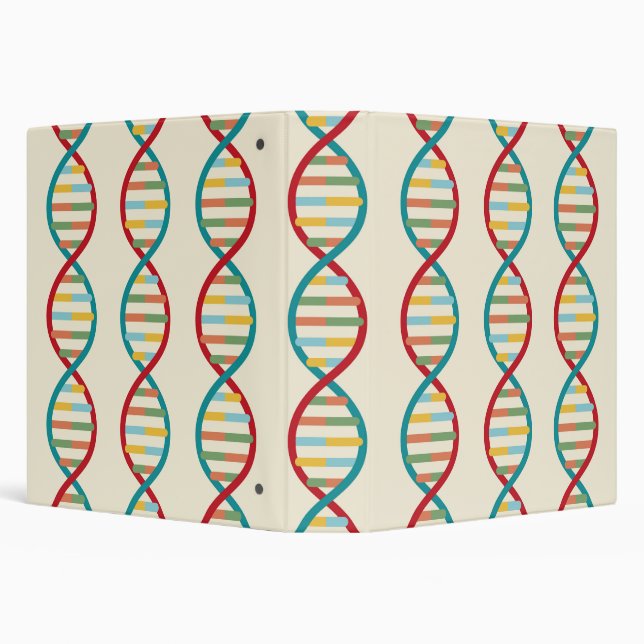 ​​DNA Mid Century Modern STEM Biology Stripe white Binder (Background)