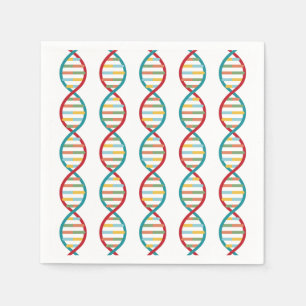 DNA Mid Century Modern STEM Biology Stripe white Napkin