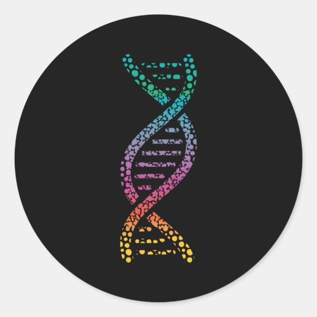 Dna Molecular World Genes Biology Geek Classic Round Sticker (Front)