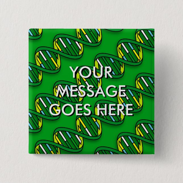 DNA pattern 2 Inch Square Button (Front)