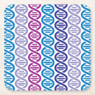 DNA Pattern Square Paper Coaster