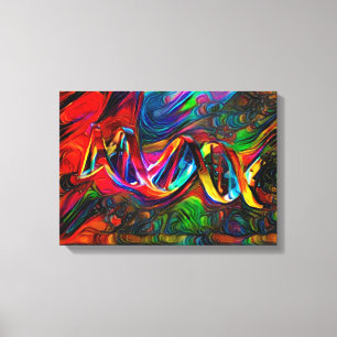 DNA Strand Artwork Canvas Print