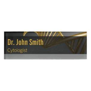 DNA Strand Professional Gold Medical Luxury Name Tag