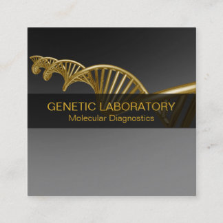 DNA Strand Professional Medical Gold Luxury Square Business Card