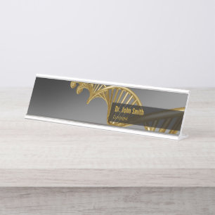 DNA Strand Professional Medical Luxury Gold Desk Name Plate