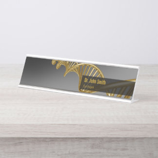 DNA Strand Professional Medical Luxury Gold Desk Name Plate