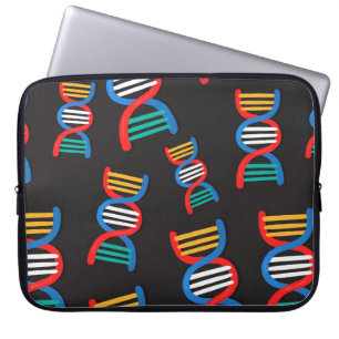 dna strands pattern laptop sleeve