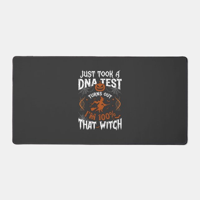 Dna Test Witch Halloween Pumpkin Spider Web Desk Mat (Front)