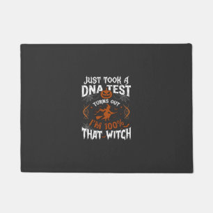 Dna Test Witch Halloween Pumpkin Spider Web Doormat