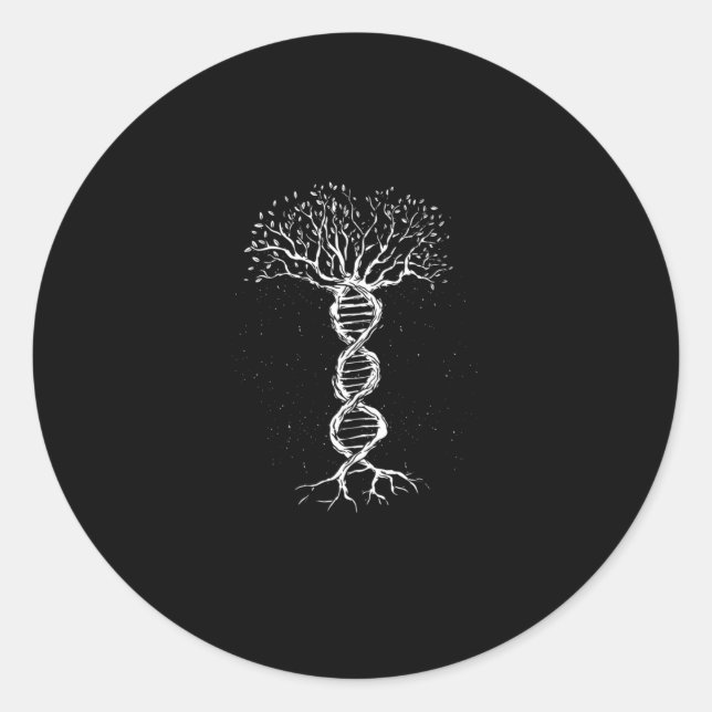 DNA Tree Classic Round Sticker (Front)