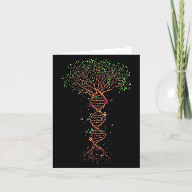 Dna Tree Genetic Funny Earth Day Plant A Tree Life Card (Front)