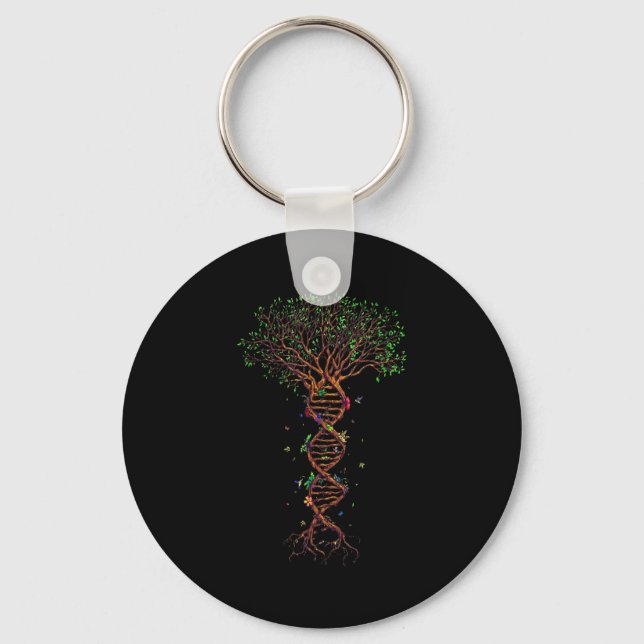 Dna Tree Genetic Funny Earth Day Plant A Tree Life Keychain (Front)
