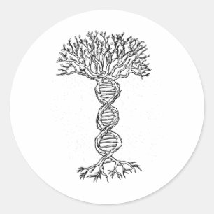 Dna Tree Life Genetics Biologist Science Earth Day Classic Round Sticker