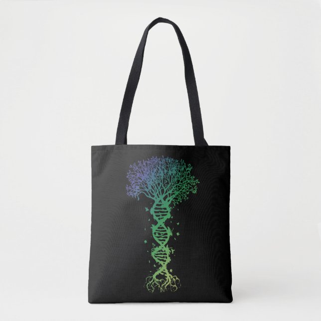 DNA Tree of Life Genetics Colourful Biology Scienc Tote Bag (Front)