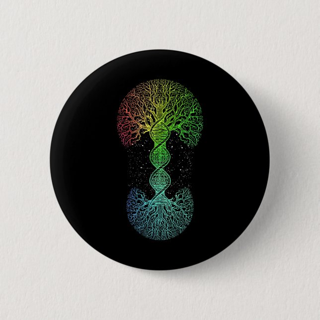 Dna Tree Of Life Science Of Genetics Earth Day Gen 2 Inch Round Button (Front)