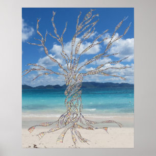 DNA TREE or Tree of Life at beach POSTER