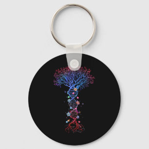 Dna Tree Root Life Genetic Funny Earth Day Awarene Keychain