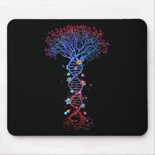 Dna Tree Root Life Genetic Funny Earth Day Awarene Mouse Pad