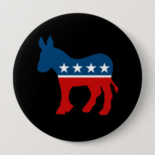 DNC - DEMOCRAT - DONKEY 4 INCH ROUND BUTTON