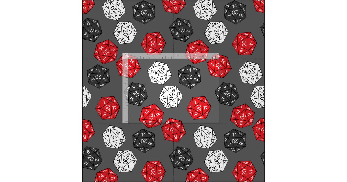 DND 20 Sided Dice Game Dungeons Dragons Fabric Zazzle.ca
