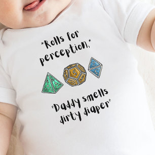 DnD Baby- Roll for Perception dirty diaper  Baby Bodysuit