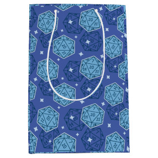DnD Birthday Party Dungeons & Dragons D20 Blue Medium Gift Bag