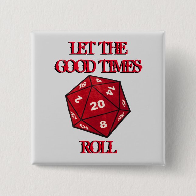 DnD Dice 2 Inch Square Button (Front)