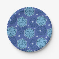 DnD Party Dungeons & Dragons D20 Blue Paper Plates
