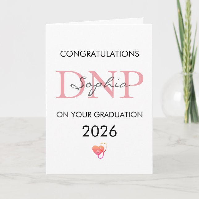 DNP Graduation Personalized Name Class of 2026 Card (Front)