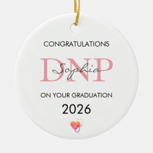 DNP Graduation Personalized Name Class of 2026 Ceramic Ornament