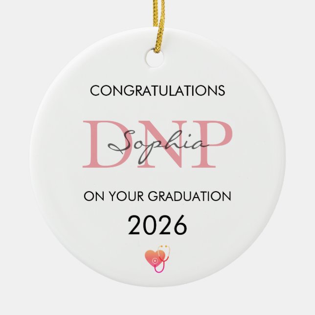 DNP Graduation Personalized Name Class of 2026 Ceramic Ornament (Front)