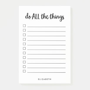 Do All the Things   Lined Personalized To Do List Post-it Notes