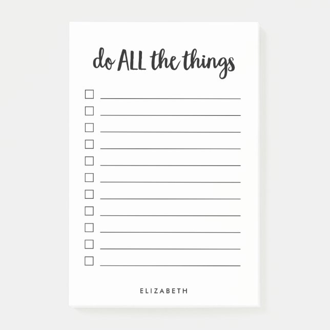 Do All the Things | Lined Personalized To Do List Post-it Notes (Front)