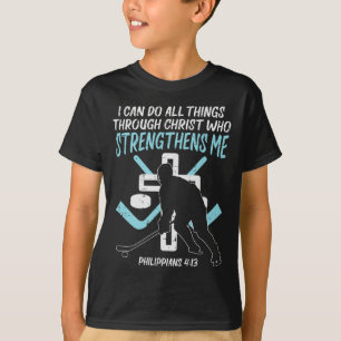 Do All Things Ice Hockey Christian Player Goalie M T-Shirt