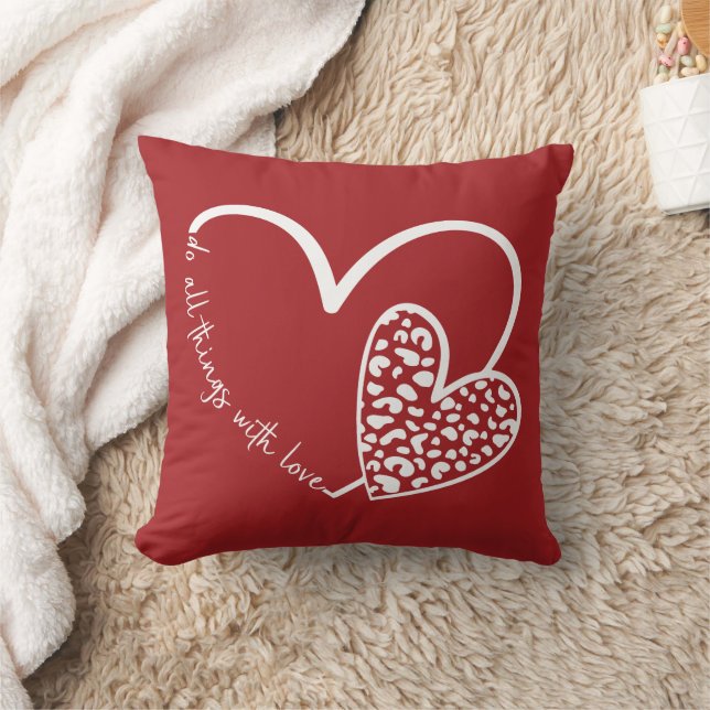 Do all Things with Love Throw Pillow (Blanket)